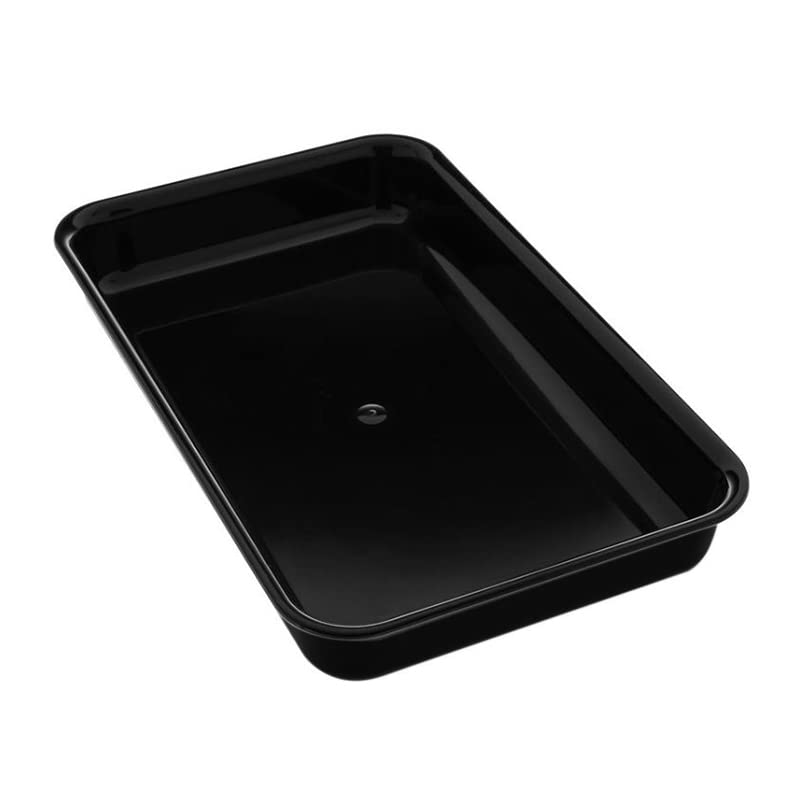 Virsus Vaschetta da banco rettangolare Formato A7 misura 36x22 cm, colore Nero, bordo Stondato, Contenitore Vassoio da esposizione per alimenti per Macelleria, Salumeria, Gastronomie (Altezza 5 cm)