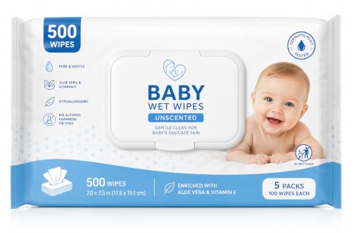 Baby Wet Wipes Unscented 500 Count