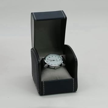 Single Watch Storage Box, Black PU Leather with Pillow, Travel Organizer for Wristwatches and Smartwatches, Mens Presentation Boxes for watch