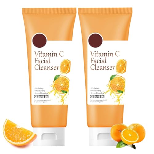 Revivix Vitamin C Cleanser, Revitalizing Cleanser for Women, Deep Cleansing, Gentle Exfoliation, Hydrating and Moisturizing, No Tightness, Suitable for All Skin Types, 3.53 Oz (2pcs)