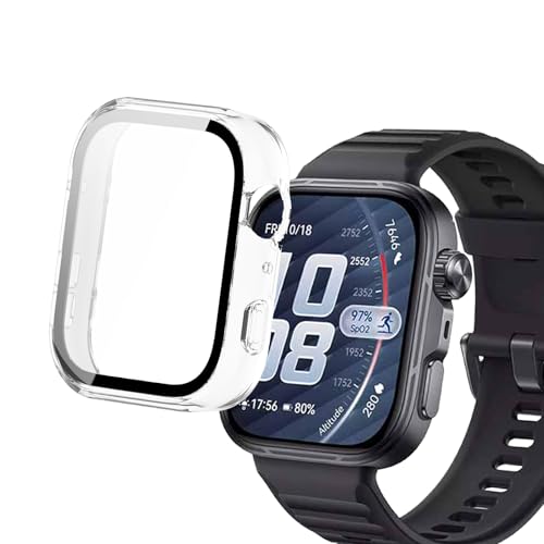 For HUAWEI WATCH FIT 5 Pro �P�[�X �ی� �K���X�t�B���� ��̌^ �J�o�[ YANMONGI �����K���X �ی�t�B���� ���^�b�`���x �h�o �����ߗ� �h�w�� �S�ʕی� �Ռ��z�� �ȈՒ��E �ی�J�o�[ HUAWEI WATCH FIT