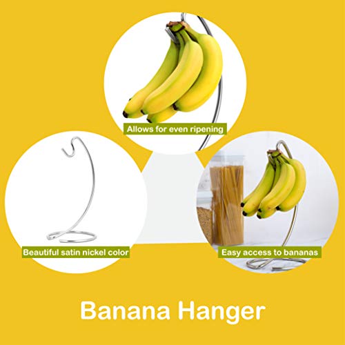 Homeries Banana Holder Modern Banana Hanger Tree Stand Hook for Kitchen Countertop, Satin Nickel - Image 5