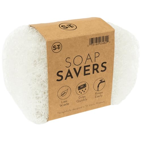 S&T INC. Bar Soap Holder for Kitchen, Bathroom, and Soap Dish, 4 Pack, Clear, 2.9 inches by 4.4 inches