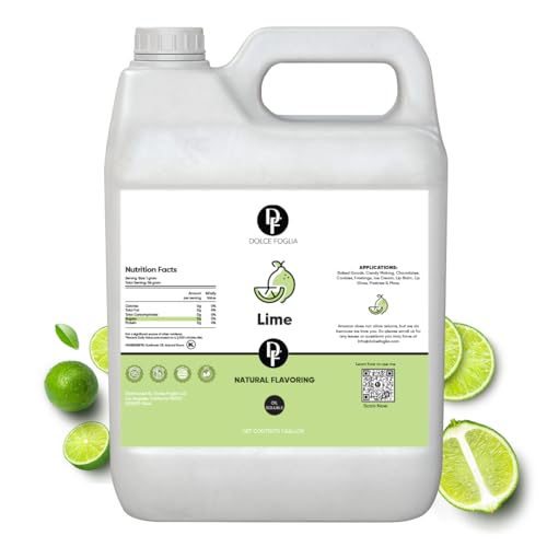 Dolce Flav Lime Flavoring Oil for Desserts, Bulk Restaurant Size, 1 Gallon