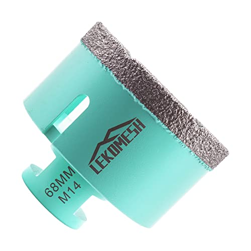 LEKOMESH Diamond Core Drill Bit 68MM, Hole Saw for Porcelain Ceramic Tile, Marble, Granite, Stone, Quartz