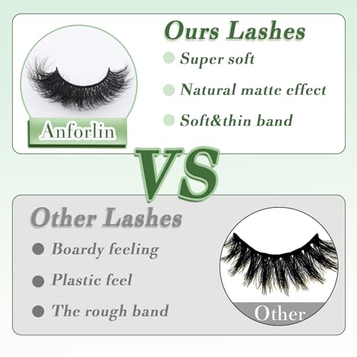 Wispy 20-25MM Faux Mink Lashes - 3D Curl, 21 Pairs, Dramatic & Natural False Lashes