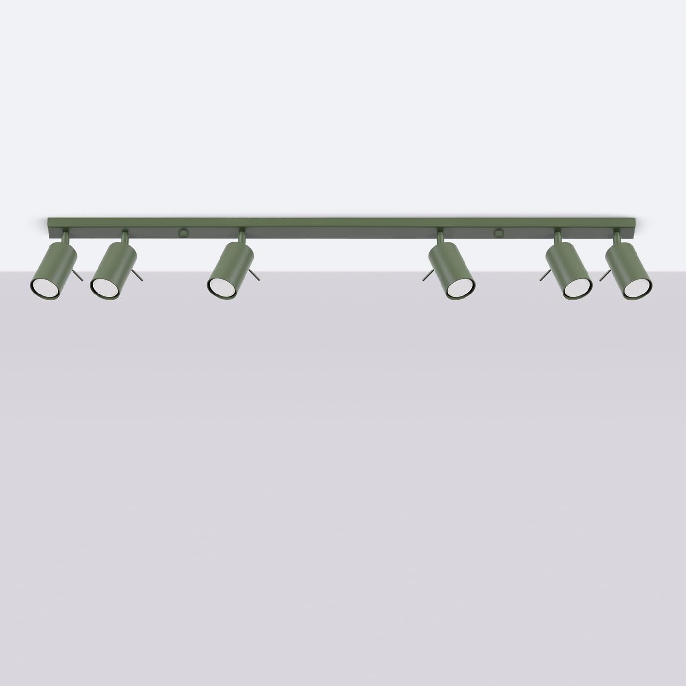 SOLLUX lighting Lampada da soffitto plafoniera faretto da soffitto acciaio 6 fiamme lampada LED lampadina 4000K verde oliva Briix
