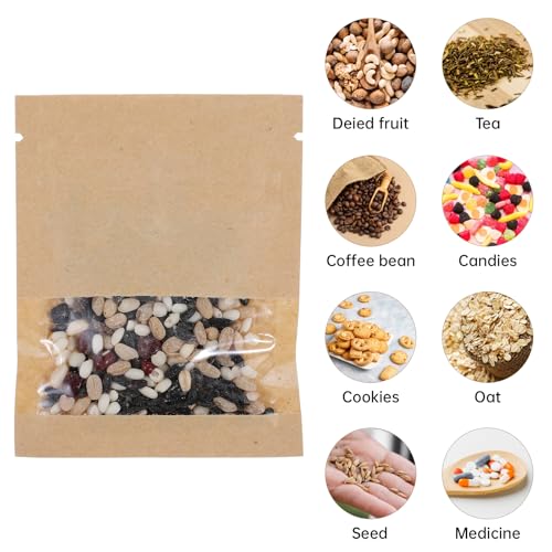 simarro 100 sacos de envelopes de moedas de sementes resseláveis com janela transparente, sacos de p