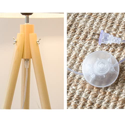 Lámpara de pie de trípode moderna, iluminación vertical de madera para decoración de salón 4