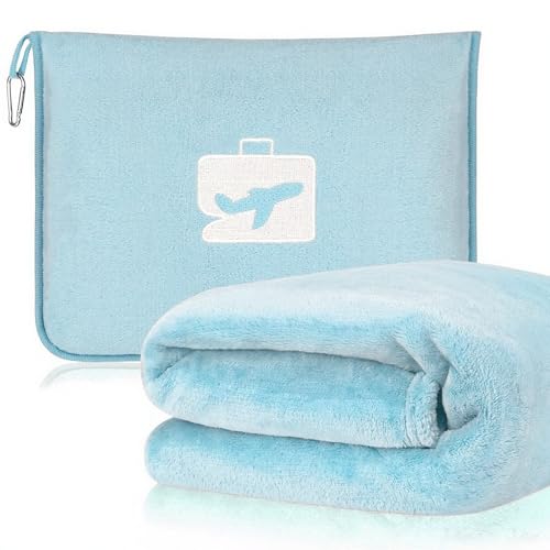 WUWENY Coperta da viaggio 2 in 1, coperta da viaggio per aeroplano, coperta da viaggio per aereo e auto, cuscino di trasformazione, ultraleggero per viaggi, ufficio, casa, viaggi d'affari, 152 x 127