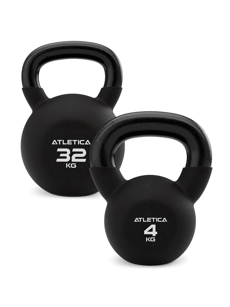 ATLETICA Kettlebell | 4 kg-32 kg | Look & Feel di alta qualità | Doppio rivestimento in neoprene, dimensioni a scelta