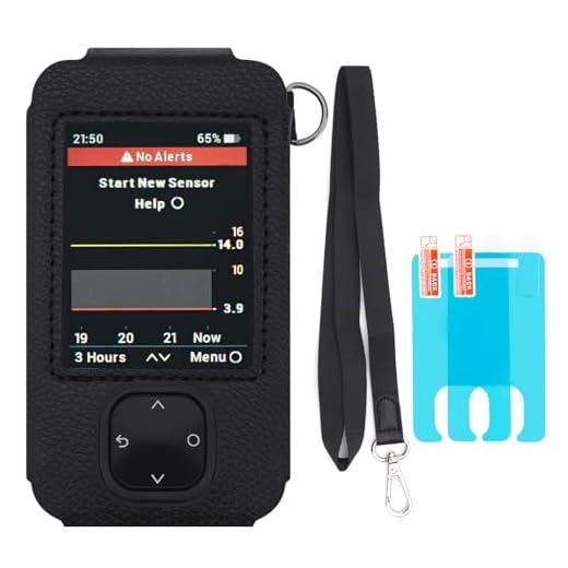 Swiatla Dexcom G7 Receiver Leather Case with Lanyard and 2PCS Screen Protector (Black)