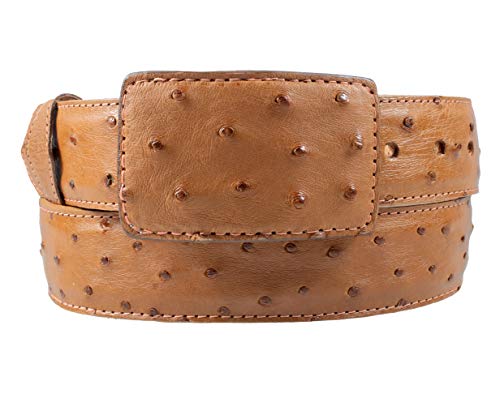 Men's Cowboy Western Wear Exotic Belt Genuine Ostrich Leather