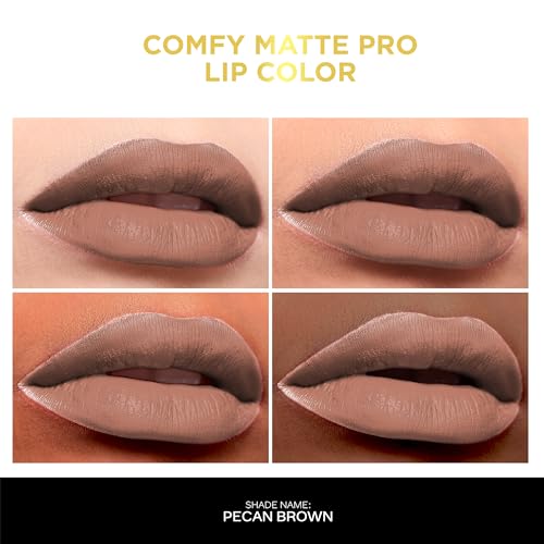 Image of FACES CANADA Comfy Matte Pro Liquid Lipstick - Pecan Brown 15, 5.5 ml | 10HR Longstay | Intense Color | Macadamia Oil & Olive Butter Infused | Lightweight Super Smooth | No Dryness | No Alcohol