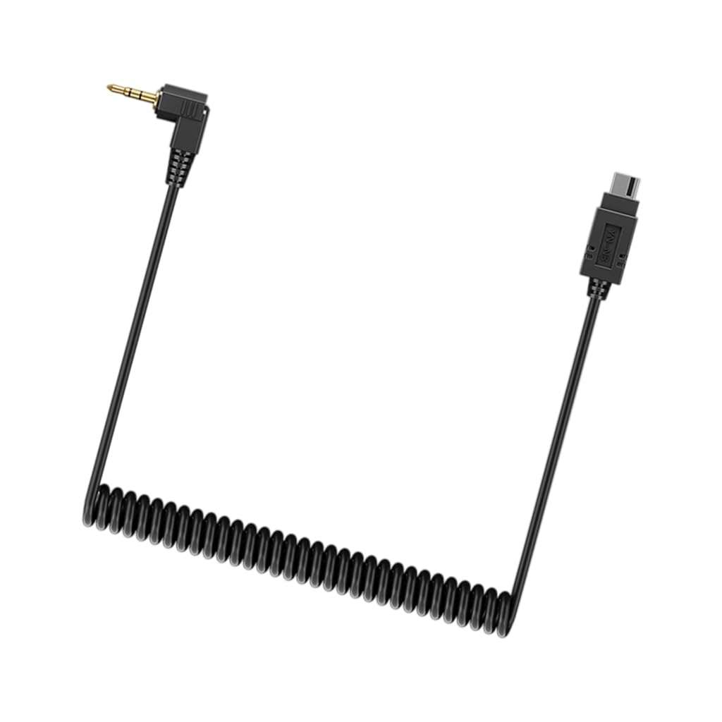 Spring Stretch 2.5mm Flash PC Syncing Cord Gold Plate Connectors for Cameras