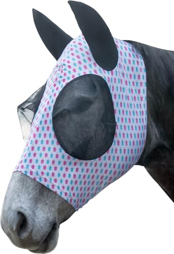 HKM Ice Cream Anti-fly mask White/Pink Cob