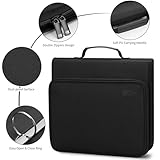 Uquelic A4 Document Organiser Ring Binder, Expanding File Folder with 13 Pockets, Handle, Labels, Portable Portfolio Folder for School, Travel, Conference (Black) - Image 4