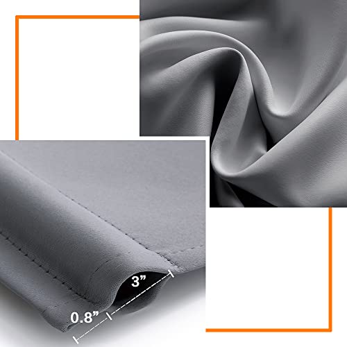 PANELSBURG Black Out Curtains 48 Inch Long, Thermal Insulated Rod Pocket Short Blackout Drapes for Kitchen Bathroom Bedroom Small Window, 34'' W x 48'' Length, Light Grey by PANELSBURG - Used condition - Image 6