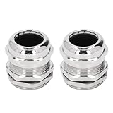 2 Pcs M32 Brass Cable Gland – IP68 Stress Relief Adjustable 15-22mm Connector for Electrical Junction Boxes, Lighting and Communication Industry