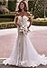 Lqdyrt Lace Wedding Dress for Bride 2025 Off The Shoulder Tulle Sweetheart Mermaid Champagne Bridal Dresses with Train US14