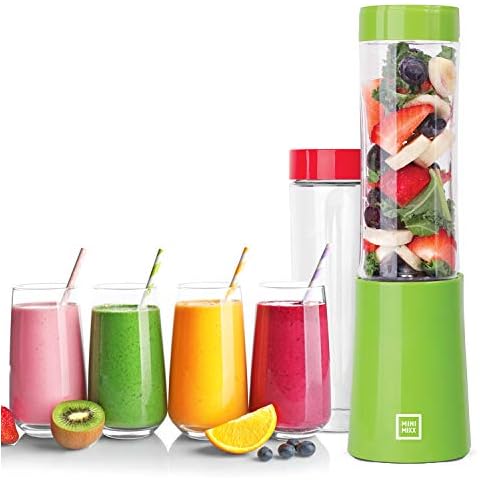 Euro Cuisine MM1R Personal Blender - Compact & Portable Smoothie Blender, Mini Blender Cup for Smoothies, Shakes, Baby Food,Single Serve Blender - Red Cover