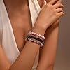 Vinswet Healing Crystal Bracelets for Women Men 8mm Zebra Stone Rhodochrosite Black Tourmaline Natural Stone Beaded Stretch Bracelet Handmade Gemstone Reiki Spiritual Jewelry Gifts #2
