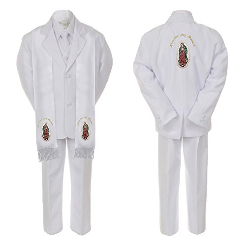 Image of Baby Boy Teen Christening Church Suit Gold Virgin Mary On Stole & Back SM-20