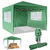 Pavillon 3x3m/3x6m Wasserdicht Zelt Partyzelt Faltpavillon Gartenzelt für Garten Markt Camping Hochzeiten Festival mit 4 Seitenteilen UV-Schutz 50+ (Grün, 3x3m)