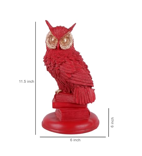 Image of THE WHITE INK DECOR Charming red owl showpeice