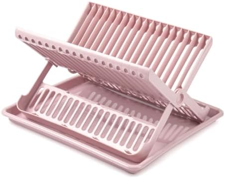 CABLEPELADO Escurreplatos Plegable de Plástico con Bandeja, Sopor...