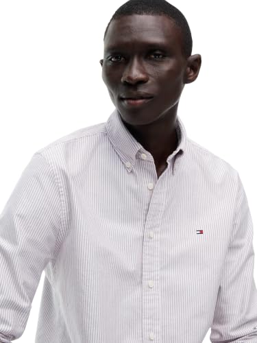 Image of Tommy Hilfiger Men's Long Sleeve Oxford Shirts in Regular Fit, Men's Button Down Shirts, Also Available in Big and Tall