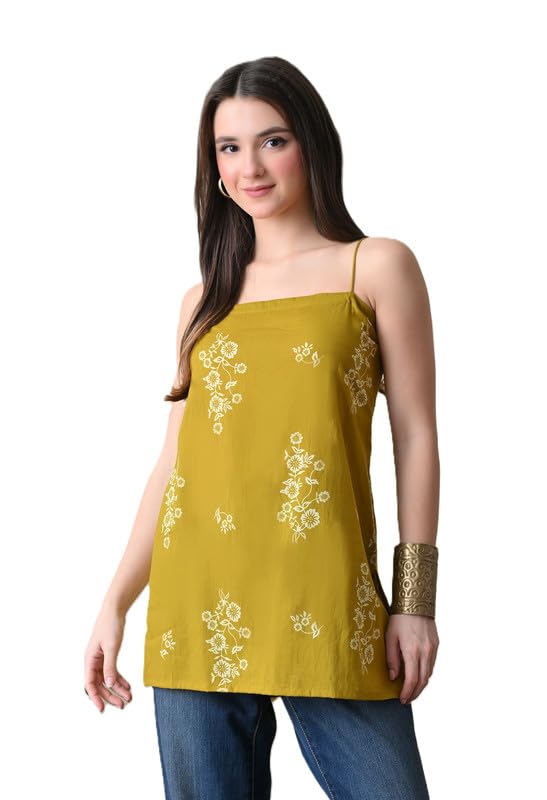 Women’s Printed Sleeveless Top | V-Neck Ethnic Tunic | Casual & Office Wear Stylish Top for Women CLICKKART108_ SK-06-M