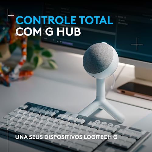Microfone Condensador Gamer Logitech G Yeti Orb com RGB LIGHTSYNC, Captação Cardioide, Conexão USB P