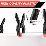 8 Pack Spring Clamps, 4.5inch Plastic Clips, Small Backdrop Clips, Clamps Heavy Duty, Spring Clips for Crafts, Backdrop Stand, Woodworking, Photography Studios (Black) - Image 3