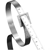 Crabop Cinta Pi de acero inoxidable para medición de diámetro, regla de precisión de doble escala de 0.01 mm, construcción de acero de resorte para tuberías y ruedas, rango de 0 a 1200 mm (A)