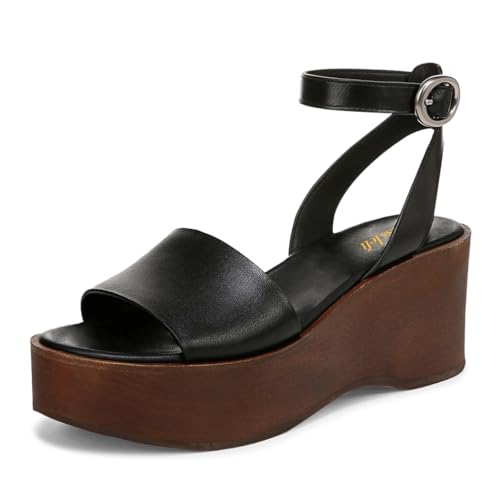 miss left Women Open Round Toe Ankle Strap Buckle Platform Sandals Cork Wedge Mid Heel Summer Casual Daily Dress Shoes Size 4-16 US