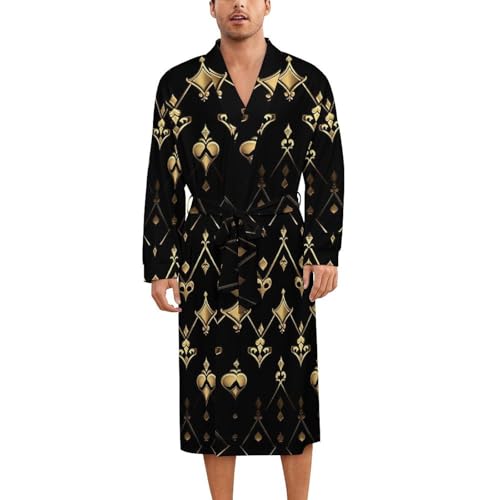 Robe de nuit en soie unisexe imprimé A avec ceinture à nouer légère