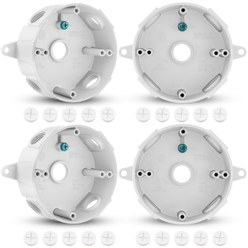 Juexica 4 Pcs 4 Inch Round Electrical Box 1/2 Inch 5...