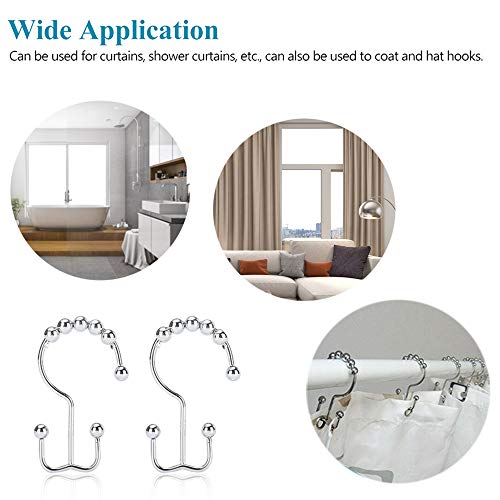 12 STUKS Douchegordijnhaken Ringen Antiroeststaal Gepolijst Chroom Douchegordijnring Roestbestendig Metaal Dubbel… - Image 7