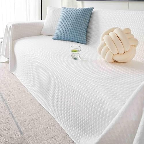 Konsilsa Large Cotton Knitted Sofa Throw Blanket with Tassels - Ideal for 1/2/3/4 Seater Couch, Settees, Armchair and Bed(A,180x180cm)