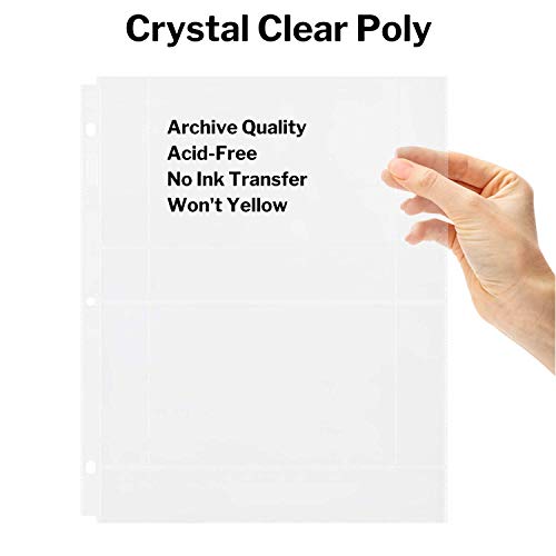 Dunwell Photo Album Refill Pages - (4X6 Horizontal, 25 Pack) For 100 Photos, 3-Ring Binder Photo Pockets, Each Photo Page Holds Four 4 X 6 Pictures, Postcard Sleeves, Archival Photo Sleeves 4X6 #TOP5