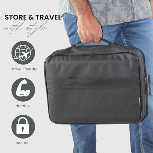 Image of Document Organizer Bag, Multilayer Travel File Pocket & Waterproof File Folders Bag with Lock for Certificates & Document Safe Pouch Bag for for Laptop, Passport, Home, Office (Black)