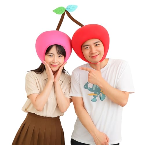 [Maatsu] さくらんぼ 被り物 ペア 二人用 かぶりもの カップル サクランボ コスプレ 結婚式 披露宴 (さくらんぼ)の商品画像（Amazon）