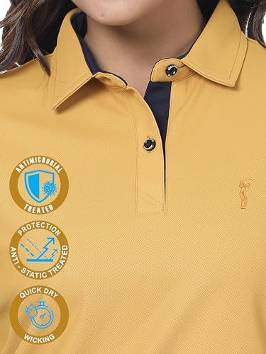 Image of STELLERS Women's Premium Polo T-Shirt, Regular Fit | Odour Resistant | Wrinkle Free | Quick Dry | Stretchable | Lightweight | Breathable | Sustainable | Anti-Static | Feather Touch Feel