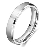 TIGRADE Titanium Rings 4MM 6MM 8MM 10MM Wedding Band in Comfort Fit Matte for Men Women Size 3-15, Silver 4mm, Size 9.5