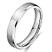 TIGRADE Unisex 4MM Titanium Brushed Finish Beveled Edge Classy Rings Wedding Band Size 4 - 15(11)