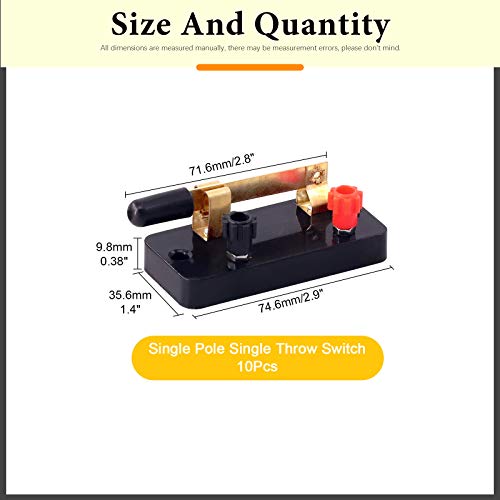 image for Rustark 10 Pcs Single Pole Single Throw Switch Set Physics Laboratory 