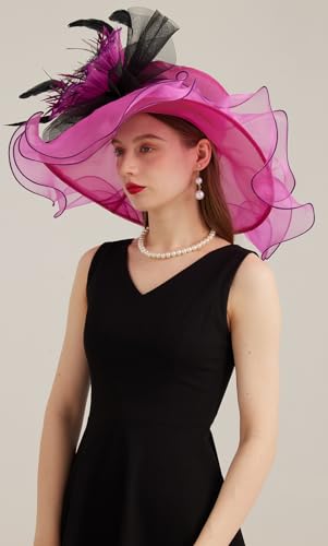 Sombrero de Dama Kentucky Derby con Ala Ancha miniatura 5
