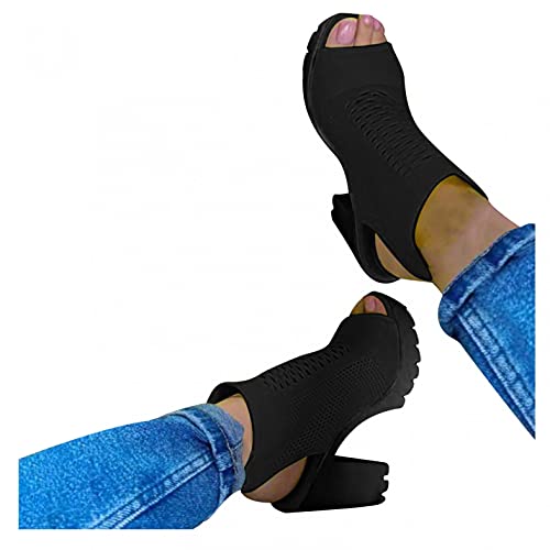 Hbeylia Dress Pump Platform Wedge Ankle Booties For Women Lady Fashion Goth Sexy Open Toe Chunky Block High Heels Ankle Boots Gothic Slip On Slingback Sandals Short Boots Spring Fall Shoes Hot Girls