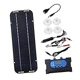 BCOATH Kit Portátil de Panel Solar Rv Policristalino con Puerto USB Tipo-c y Controlador Carga para Camping Coche Barco y Uso Exterior